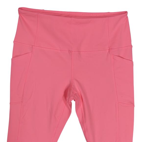 RBX Capri Leggings Flamingo Pink Size Large Side Pockets High Waistband - Picture 2 of 7